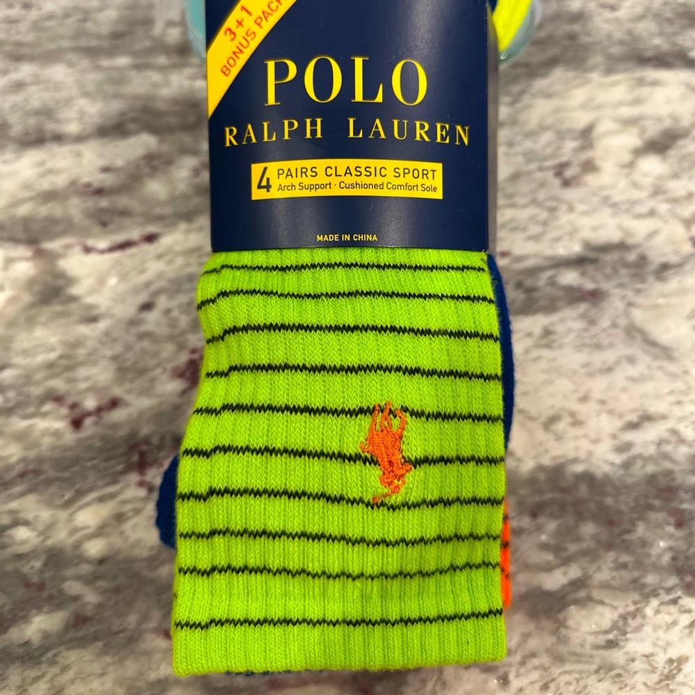 NWT- Polo Ralph Lauren Classic Sport Socks 4 pack